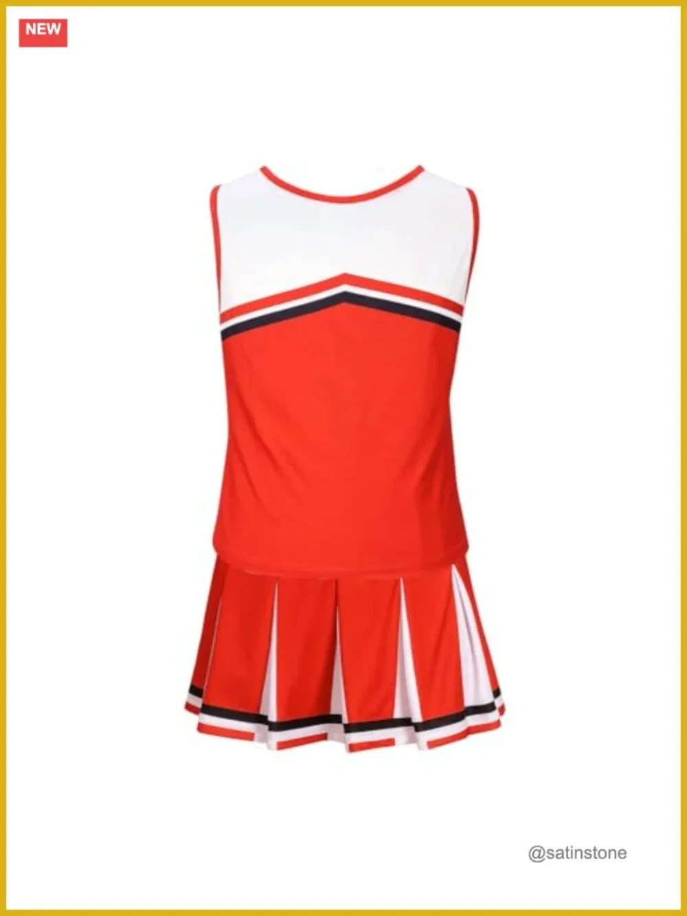 Girls Cheerleading Costume Set with Pleated Skirt